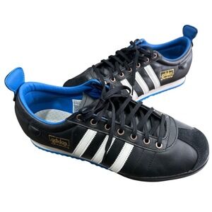 Adidas Samba JP Black Blue White Leather Low Top Sneakers IH8603 Mens 12